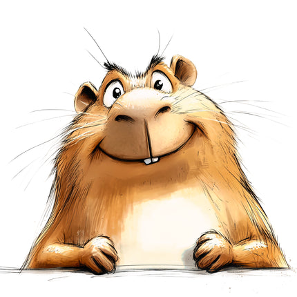 Humor Capybara 100% Cotton Fabric Panel Block DD1722