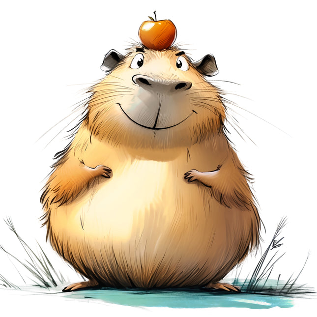 Humor Capybara 100% Cotton Fabric Panel Block DD1723