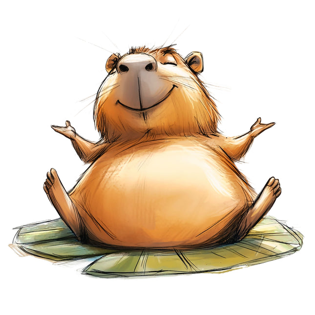 Humor Capybara 100% Cotton Fabric Panel Block DD1724