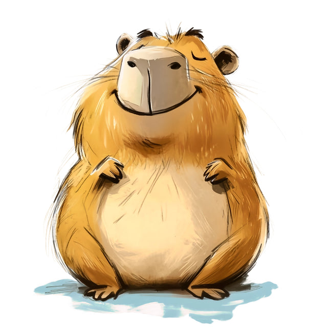 Humor Capybara 100% Cotton Fabric Panel Block DD1725