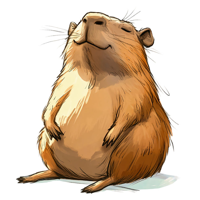 Illustration of a capybara on a white background