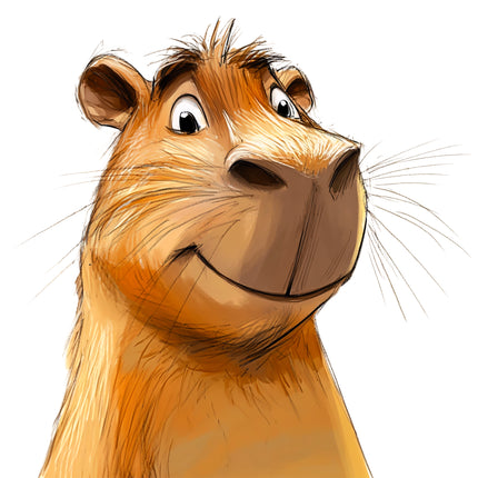 Humor Capybara 100% Cotton Fabric Panel Block DD1729