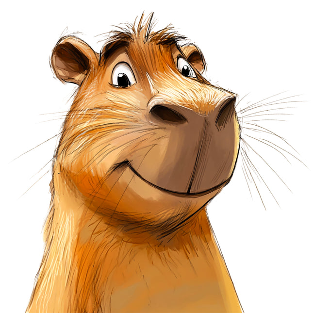 Humor Capybara 100% Cotton Fabric Panel Block DD1729