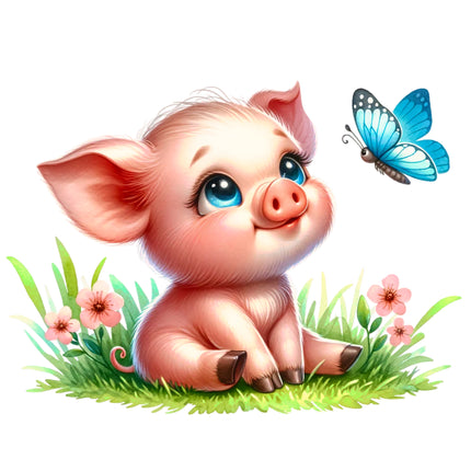 Pig 100% Cotton Fabric Panel Block DD1735