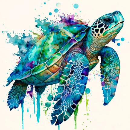 Colorful turtle fabric panel
