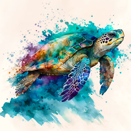 Colorful turtle fabric panel