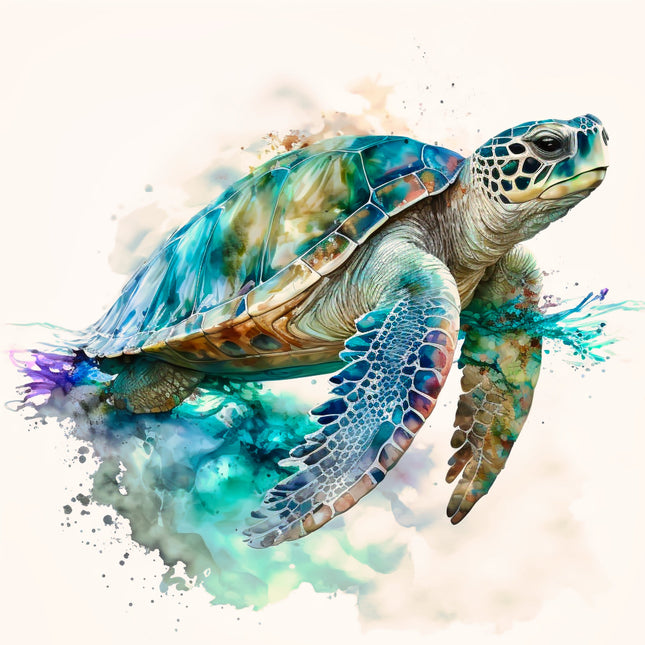 Colorful turtle fabric panel