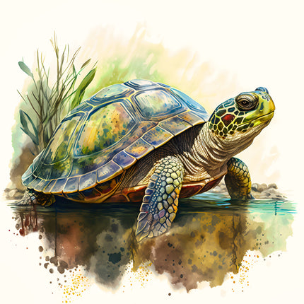Colorful turtle fabric panel