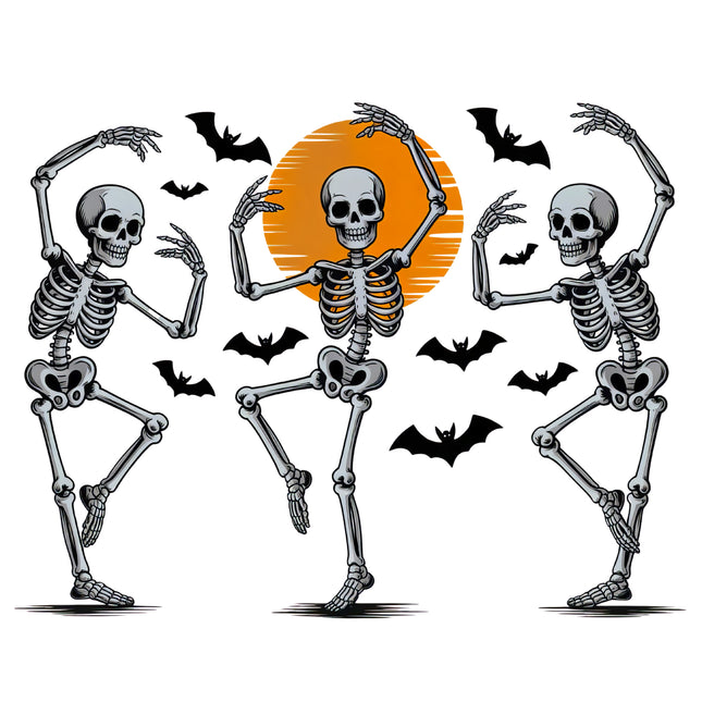 Halloween Skeletons 100% Cotton Fabric Panel Block DD203