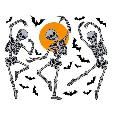 Halloween Skeletons 100% Cotton Fabric Panel Block DD205