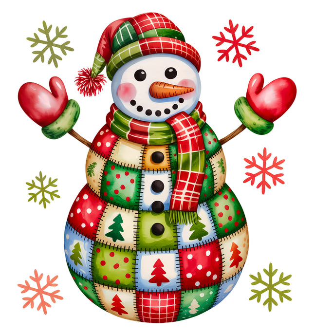 Snowman 100% Cotton Fabric Panel Block DD2300