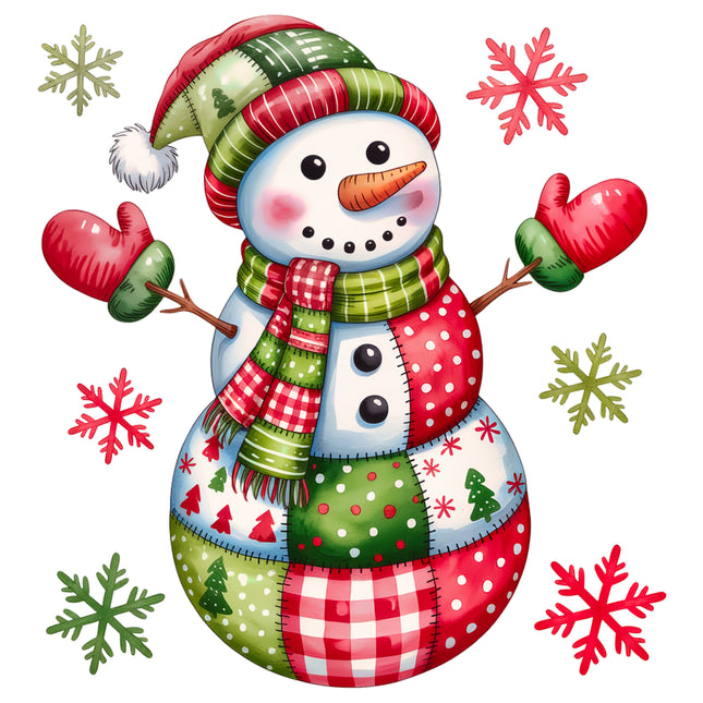 Snowman 100% Cotton Fabric Panel Block DD2302