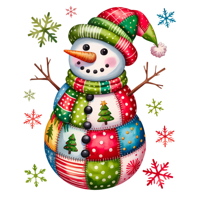 Snowman 100% Cotton Fabric Panel Block DD2304