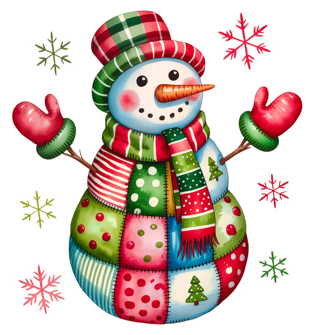 Snowman 100% Cotton Fabric Panel Block DD2305