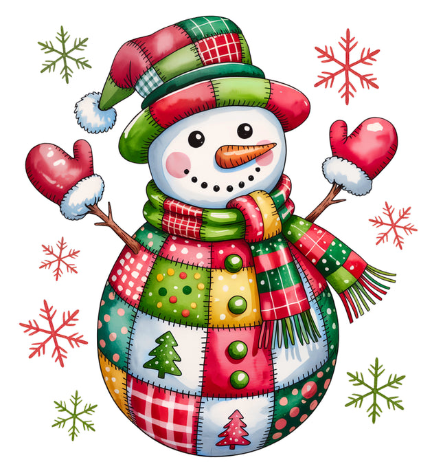 Snowman 100% Cotton Fabric Panel Block DD2312