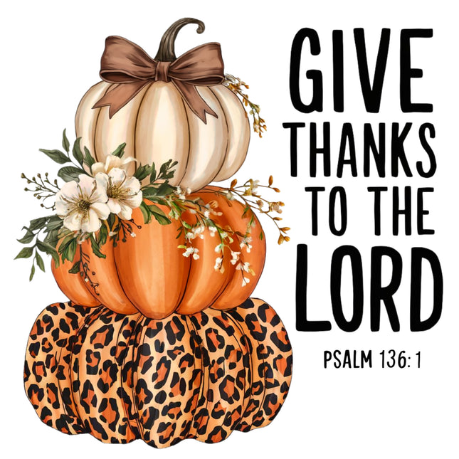 Psalm 136:1 Give Thanks 100% Cotton Fabric Panel Block DD2320
