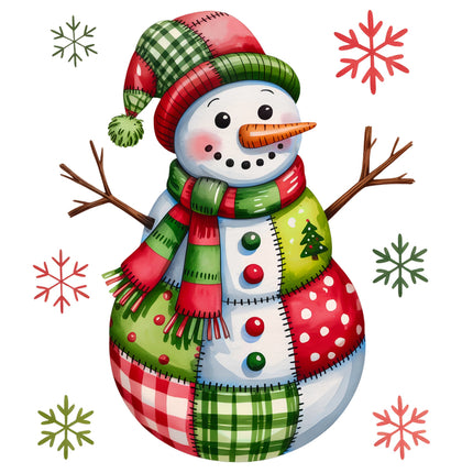 Snowman 100% Cotton Fabric Panel Block DD2335