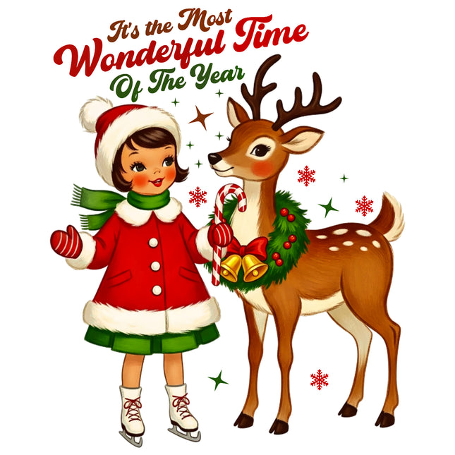 Most Wonderful Time of Year Christmas 100% Cotton Fabric Panel Block DD2357