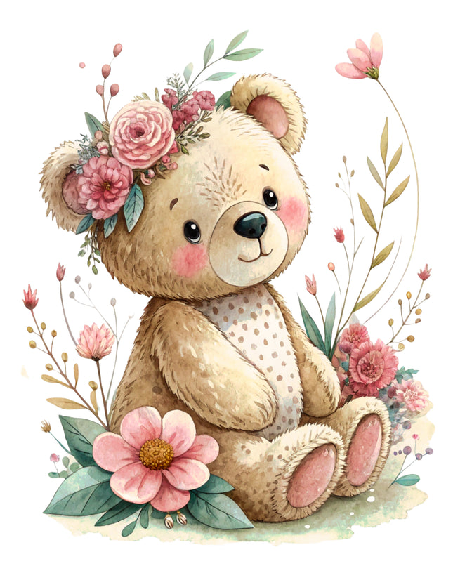 Teddy Bear 100% Cotton Fabric Panel Block DD2412