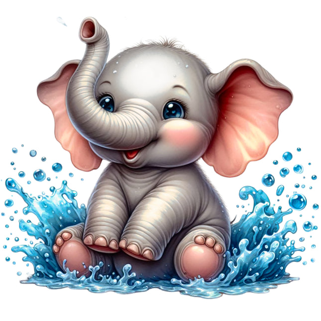 Elephant 100% Cotton Fabric Panel Block DD2438