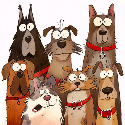 humor dogs fabric panel