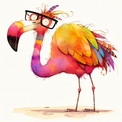 Quirky Humor Flamingo 100% Cotton Fabric Panel Block FLIP-DD334