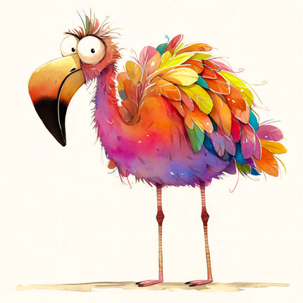 Quirky Humor Flamingo 100% Cotton Fabric Panel Block DD338