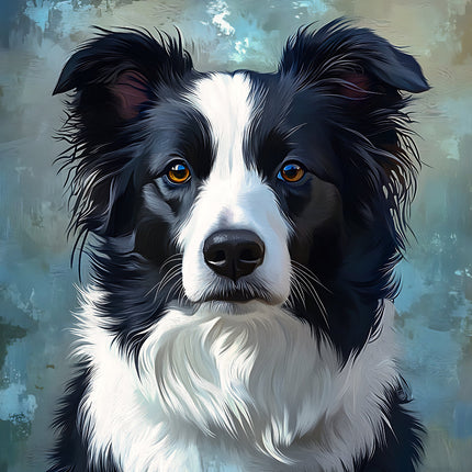 black and white dog fabric panel