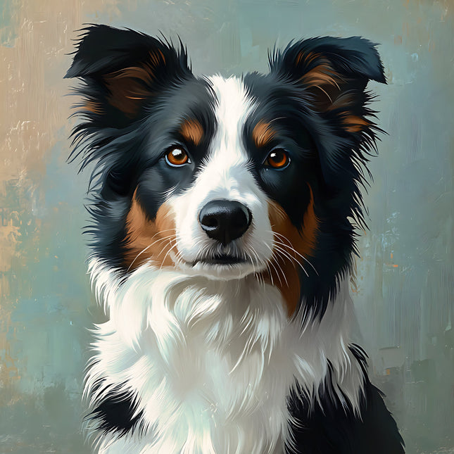 border collie fabric panel