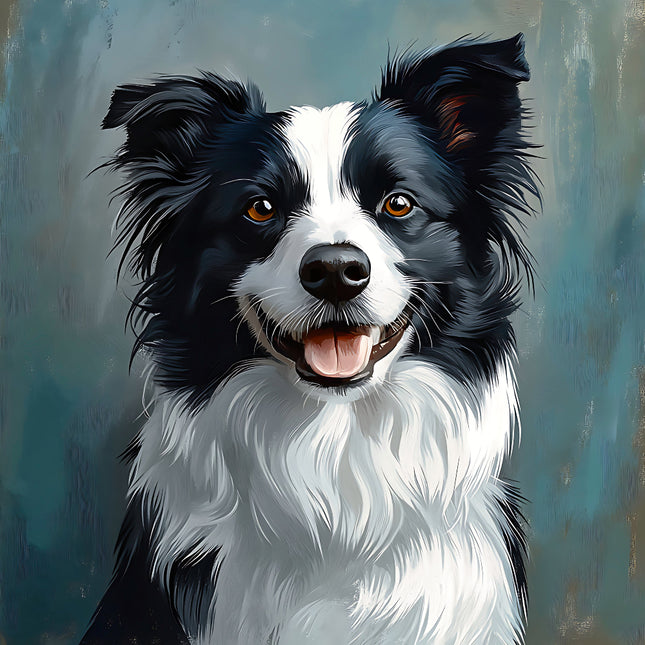 black and white dog fabric panel