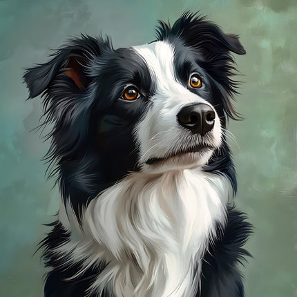 black and white dog fabric panel