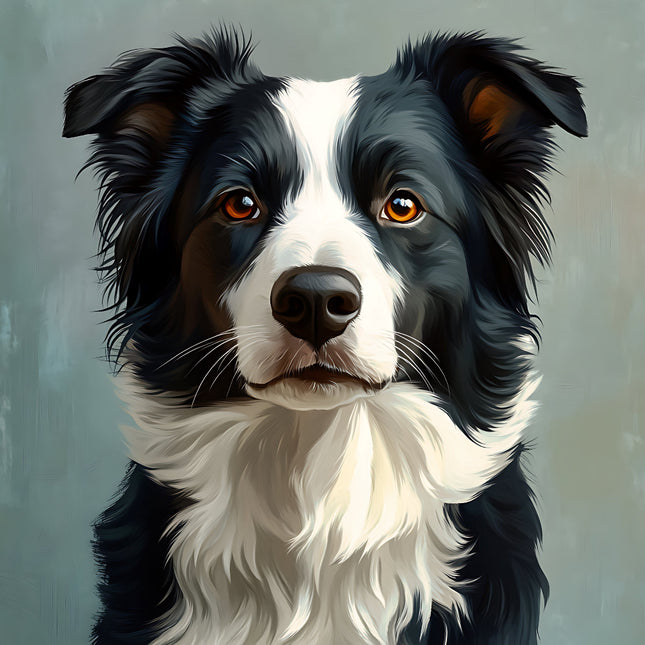 border collie fabric panel