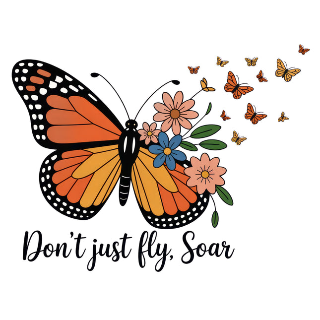 Don't Just Fly Soar Butterflies 100% Cotton Fabric Panel Block DD4053