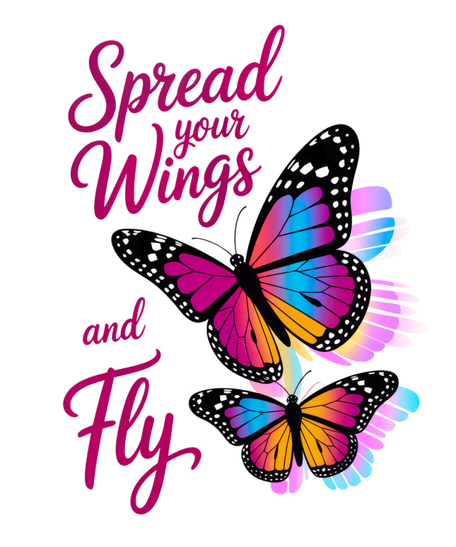 Spread Your Wings and Fly Butterfly 100% Cotton Fabric Panel Block DD4063