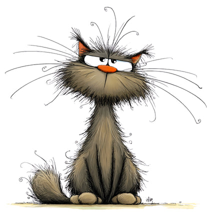 Quirky Cat 100% Cotton Fabric Panel Block DD4120