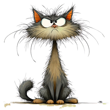 Quirky Cat 100% Cotton Fabric Panel Block DD4150