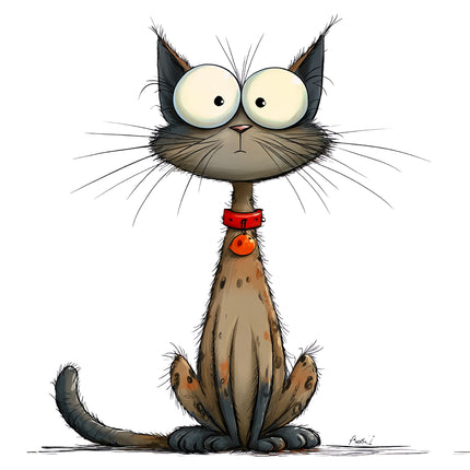 Quirky Cat 100% Cotton Fabric Panel Block DD4250