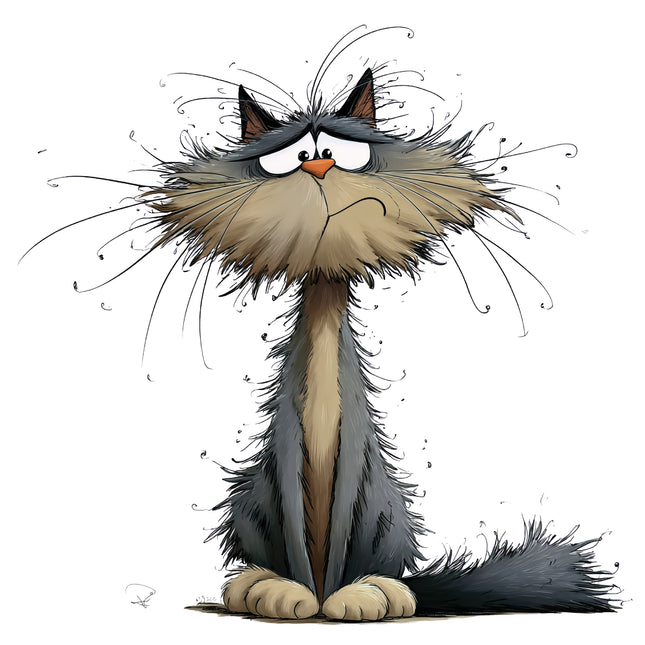 Quirky Cat 100% Cotton Fabric Panel Block DD4310