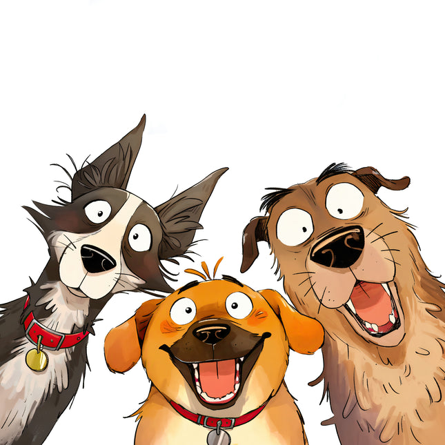 Quirky Humor Dogs Dog 100% Cotton Fabric Panel Block DD4360