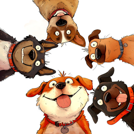 Quirky Humor Dogs Dog 100% Cotton Fabric Panel Block DD4400