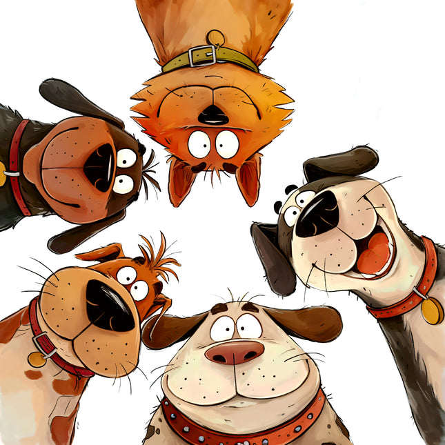 Quirky Humor Dogs Dog 100% Cotton Fabric Panel Block DD4410