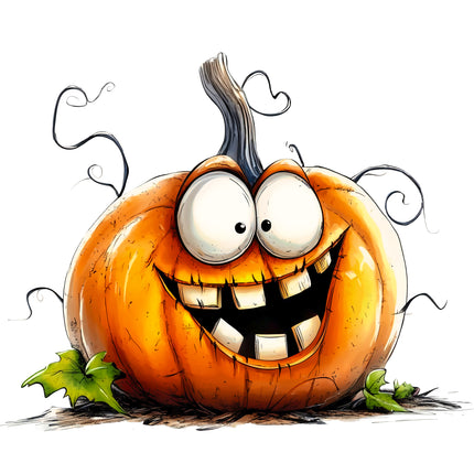 Quirky Humor Pumpkin 100% Cotton Fabric Panel Block DD4440