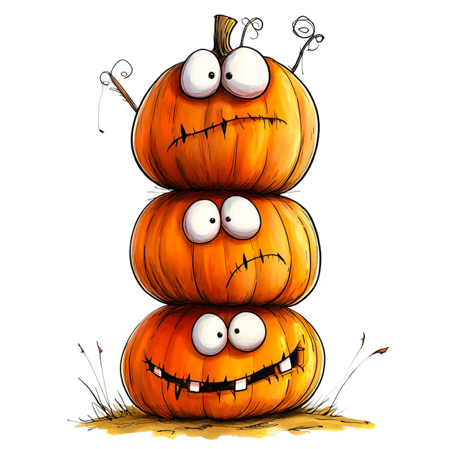 Quirky Humor Pumpkin 100% Cotton Fabric Panel Block DD4450