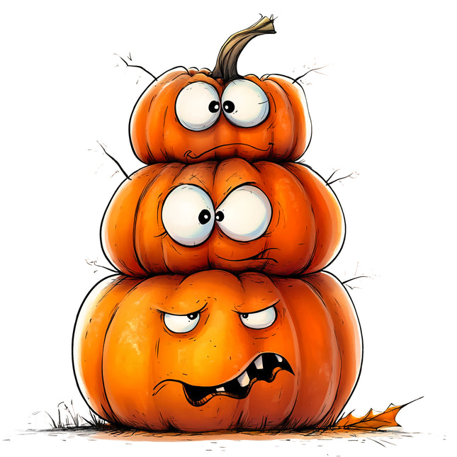 Quirky Humor Pumpkin 100% Cotton Fabric Panel Block DD4500