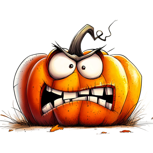 Quirky Humor Pumpkin 100% Cotton Fabric Panel Block DD4510