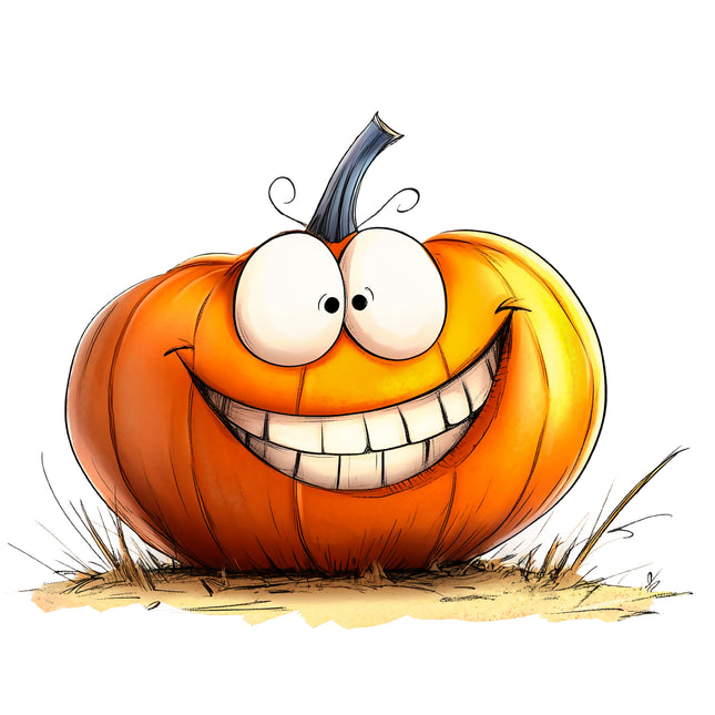 Quirky Humor Pumpkin 100% Cotton Fabric Panel Block DD4540