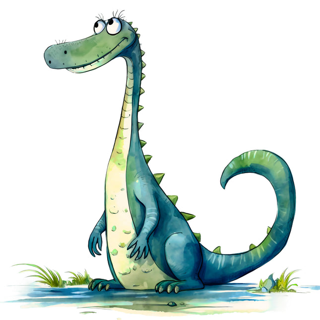 Quirky Humor Dinosaur 100% Cotton Fabric Panel Block DD4550