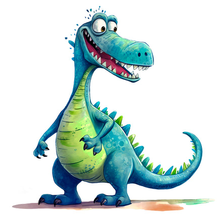 Quirky Humor Dinosaur 100% Cotton Fabric Panel Block DD4560