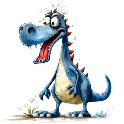 Quirky Humor Dinosaur 100% Cotton Fabric Panel Block DD4580