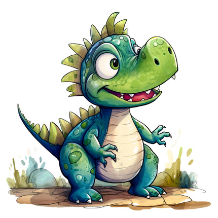 Quirky Humor Dinosaur 100% Cotton Fabric Panel Block DD4600